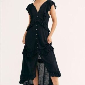 Free People Beach Amelia Ruffle Maxi Dress NWT S